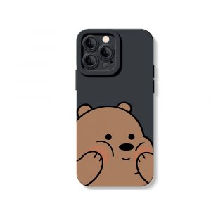 Cheerful Bear Hug Silicone Case for Apple iPhone Series