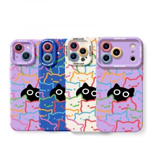 Colorful Cat Silicone Case for Apple iPhone Series