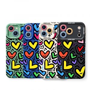 Colorful Heart Silicone Case for Apple iPhone Series