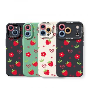 Strawberry Hearts Silicone Case for Apple iPhone Series