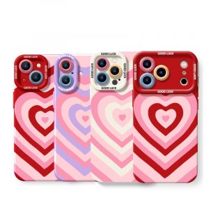 Retro Love Stripes Silicone Case for Apple iPhone Series