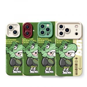 Cartoon Shark Hoodie Fun Silicone Case for Apple iPhone Series