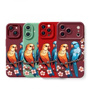 Tropical Parrot Blossom Silicone Case for Apple iPhone Series