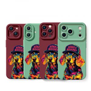 Colorful Dachshund Pop Art Silicone Case for Apple iPhone Series
