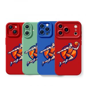 Dynamic Dunk Basketball Art Silicone Case for Apple iPhone Series