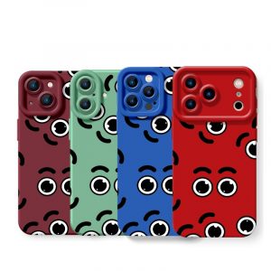 Playful Eye Pattern Silicone Case for Apple iPhone Series