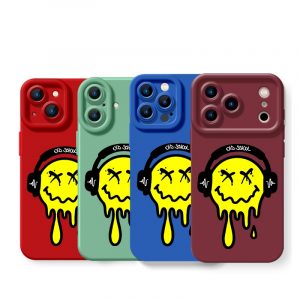Dripping Smiley Beats Silicone Case for Apple iPhone Series