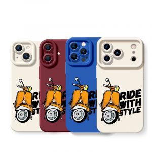 Retro Scooter Adventure Silicone Case for Apple iPhone Series