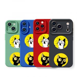 Surprised Cats Circles Silicone Case for Apple iPhone Series