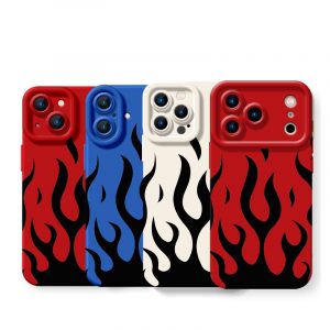 Flame Wave Design Silicone Case for Apple iPhone Series
