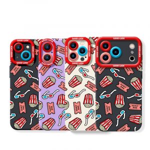 Movie Night Popcorn Tickets Silicone Case for Apple iPhone Series
