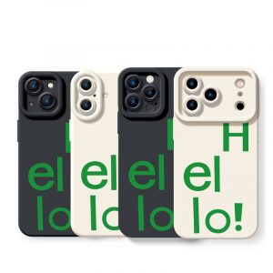 Playful Green Typography Silicone Case for Apple iPhone Series