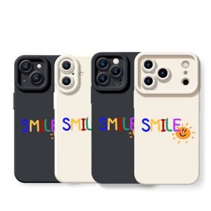 Colorful Smile Sun Graphic Silicone Case for Apple iPhone Series