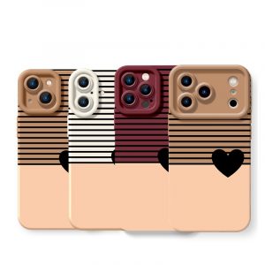 Heart & Stripes Elegance Silicone Case for Apple iPhone Series