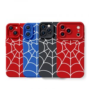 Heart Web Red Silicone Case for Apple iPhone Series