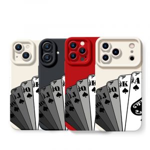 Royal Flush Spade Design Silicone Case for Apple iPhone Series