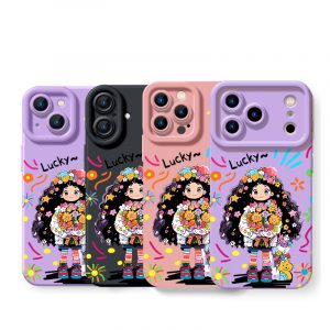 Lucky Flower Girl Charm Silicone Case for Apple iPhone Series