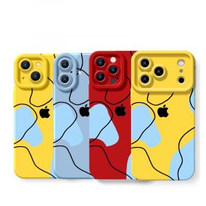 Abstract Waves Blue Silicone Case for Apple iPhone Series