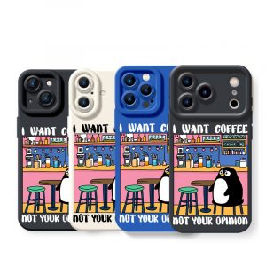 Penguin Cafe Vibes Silicone Case for Apple iPhone Series