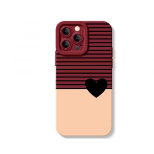 Heart & Stripes Elegance Silicone Case for Apple iPhone Series
