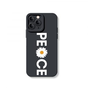 Peaceful Daisy Charm Silicone Case for Apple iPhone Series - iPhone 12 Pro, Black