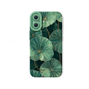 Tropical Lotus Leaf Silicone Case for Apple iPhone Series