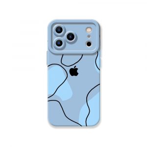 Abstract Waves Blue Silicone Case for Apple iPhone Series