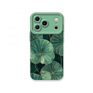 Tropical Lotus Leaf Silicone Case for Apple iPhone Series
