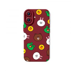 Cute Cartoon Faces Pattern Silicone Case for Apple iPhone Series