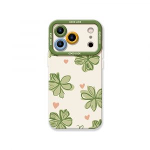 Four-Leaf Clover Charm Silicone Case for Apple iPhone Series
