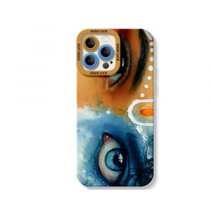 Divine Gaze Watercolor Art Silicone Case for Apple iPhone Series