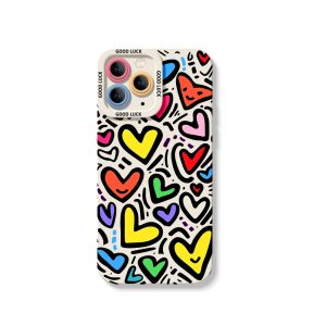 Colorful Heart Silicone Case for Apple iPhone Series