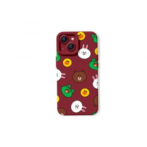 Cute Cartoon Faces Pattern Silicone Case for Apple iPhone Series