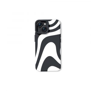 Monochrome Wave Pattern Silicone Case for Apple iPhone Series