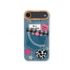 Retro Denim Charm Silicone Case for Apple iPhone Series
