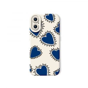 Radiant Blue Hearts Silicone Case for Apple iPhone Series