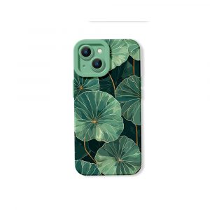 Tropical Lotus Leaf Silicone Case for Apple iPhone Series