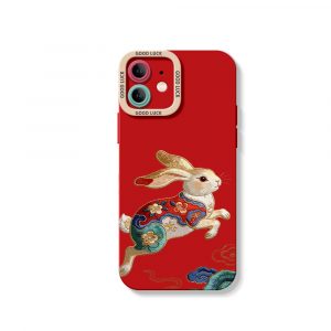 Vibrant Rabbit Art Silicone Case for Apple iPhone Series