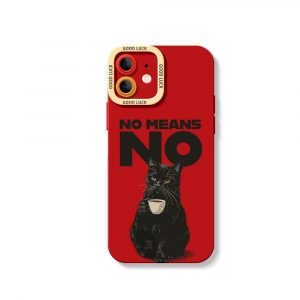 Charming Cat No Means No Design Silicone Case for Apple iPhone Series