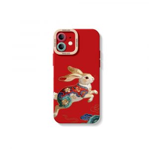Vibrant Rabbit Art Silicone Case for Apple iPhone Series