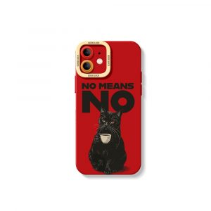 Charming Cat No Means No Design Silicone Case for Apple iPhone Series