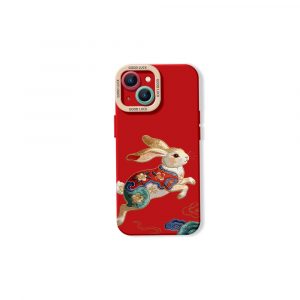 Vibrant Rabbit Art Silicone Case for Apple iPhone Series