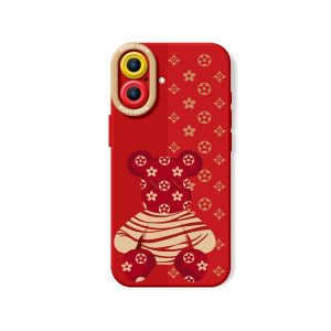 Luxe Teddy Charm Silicone Case for Apple iPhone Series