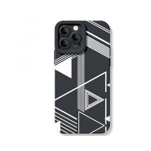 Monochrome Geometric Vibes Silicone Case for Apple iPhone Series