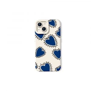 Radiant Blue Hearts Silicone Case for Apple iPhone Series