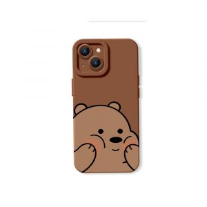 Cheerful Bear Hug Silicone Case for Apple iPhone Series