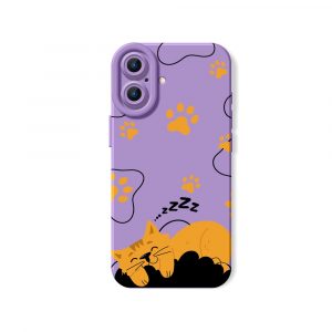 Cozy Cat Nap Paw Print Silicone Case for Apple iPhone Series