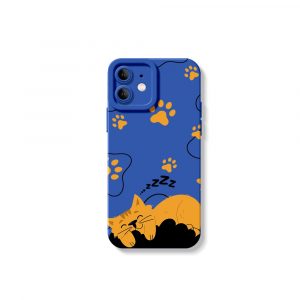 Cozy Cat Nap Paw Print Silicone Case for Apple iPhone Series