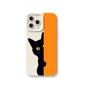Black Cat Charm Silicone Case for Apple iPhone Series