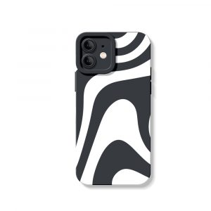Monochrome Wave Pattern Silicone Case for Apple iPhone Series
